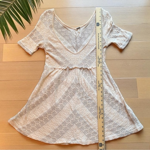 FREE PEOPLE Cream Lace Textured Fit & Flare Mini Dress – Size M - Picture 11 of 16